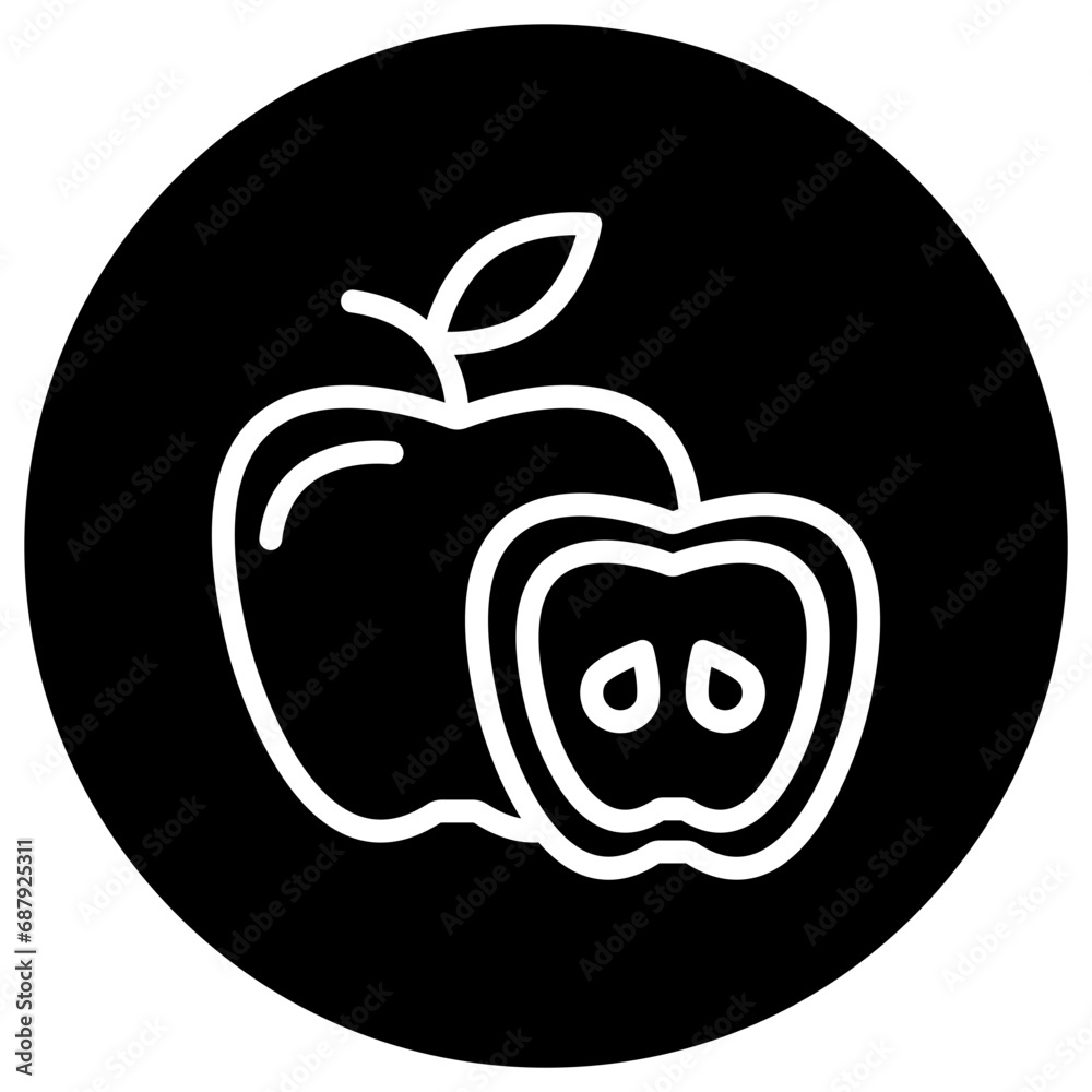 Obraz premium Apple Vector Icon Design Illustration