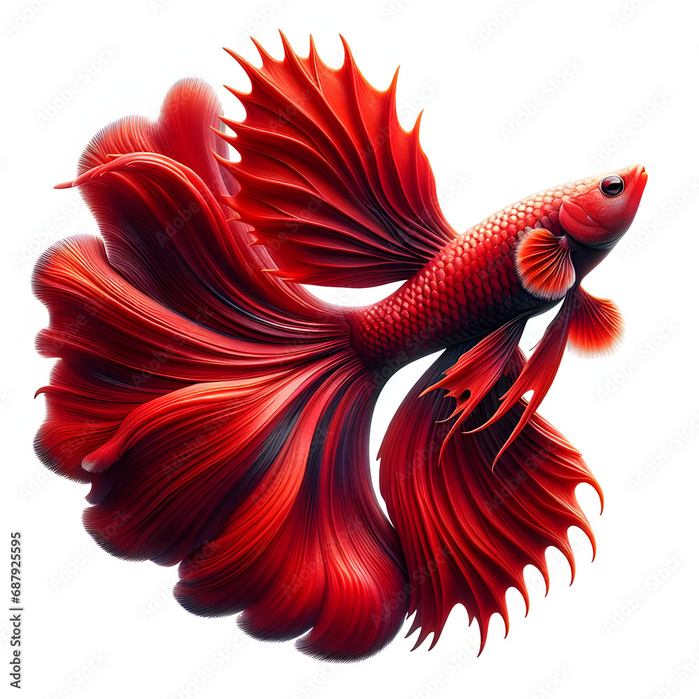 Fototapeta premium Pez Guppy, Encanto Acuático: Aislado en un Mundo de Serenidad
