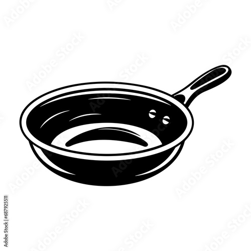 Frying Pan Icon Illustration in Trendy Flat Isolated on White Background. SVG Vector