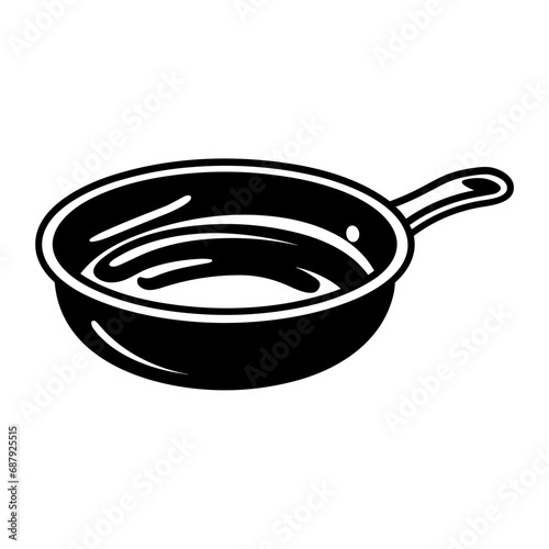 Frying Pan Icon Illustration in Trendy Flat Isolated on White Background. SVG Vector