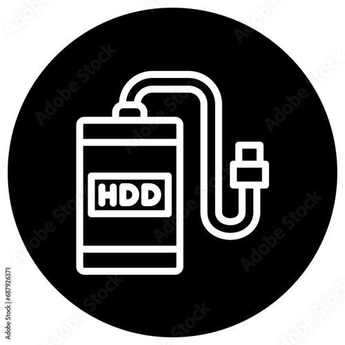 External hard drive Vector Icon Design Illustration