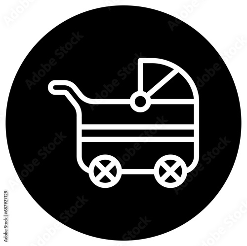 Baby Stroller Vector Icon Design Illustration
