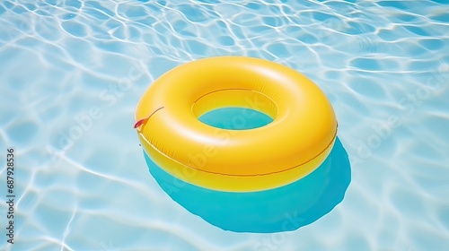 Summer Pool Relaxation: Yellow Swimming Circle