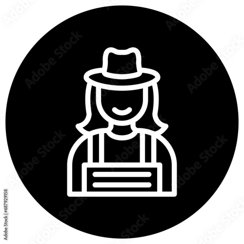 Lady Farmer Vector Icon Design Illustration