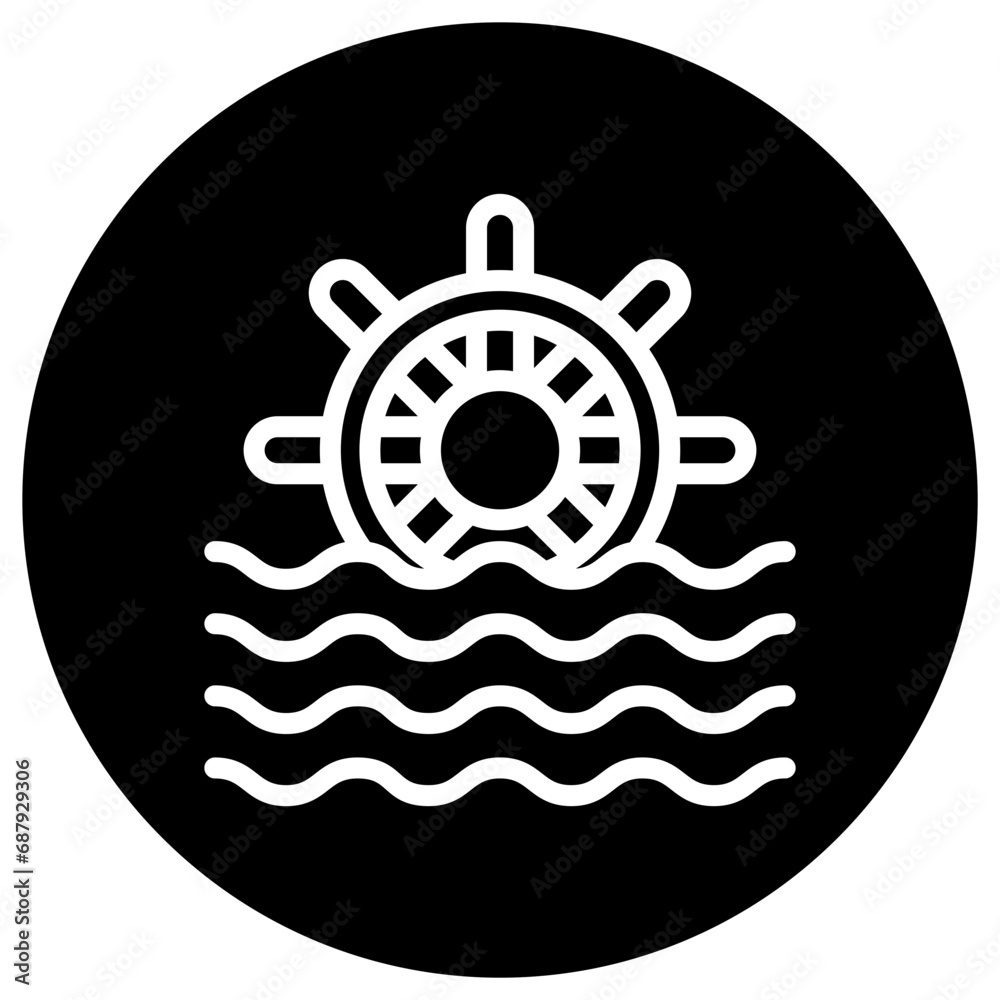 Fototapeta premium Water Mill Vector Icon Design Illustration