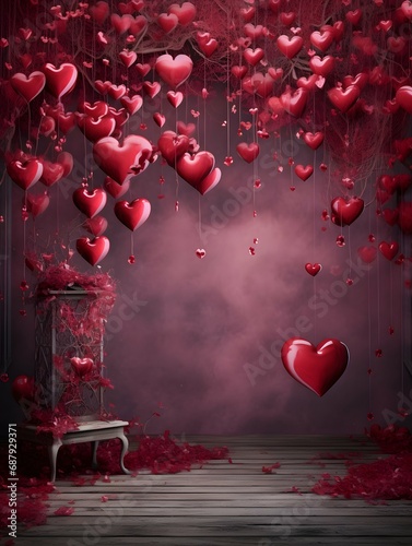 Valentines day digital backdrop, couple in love, heart