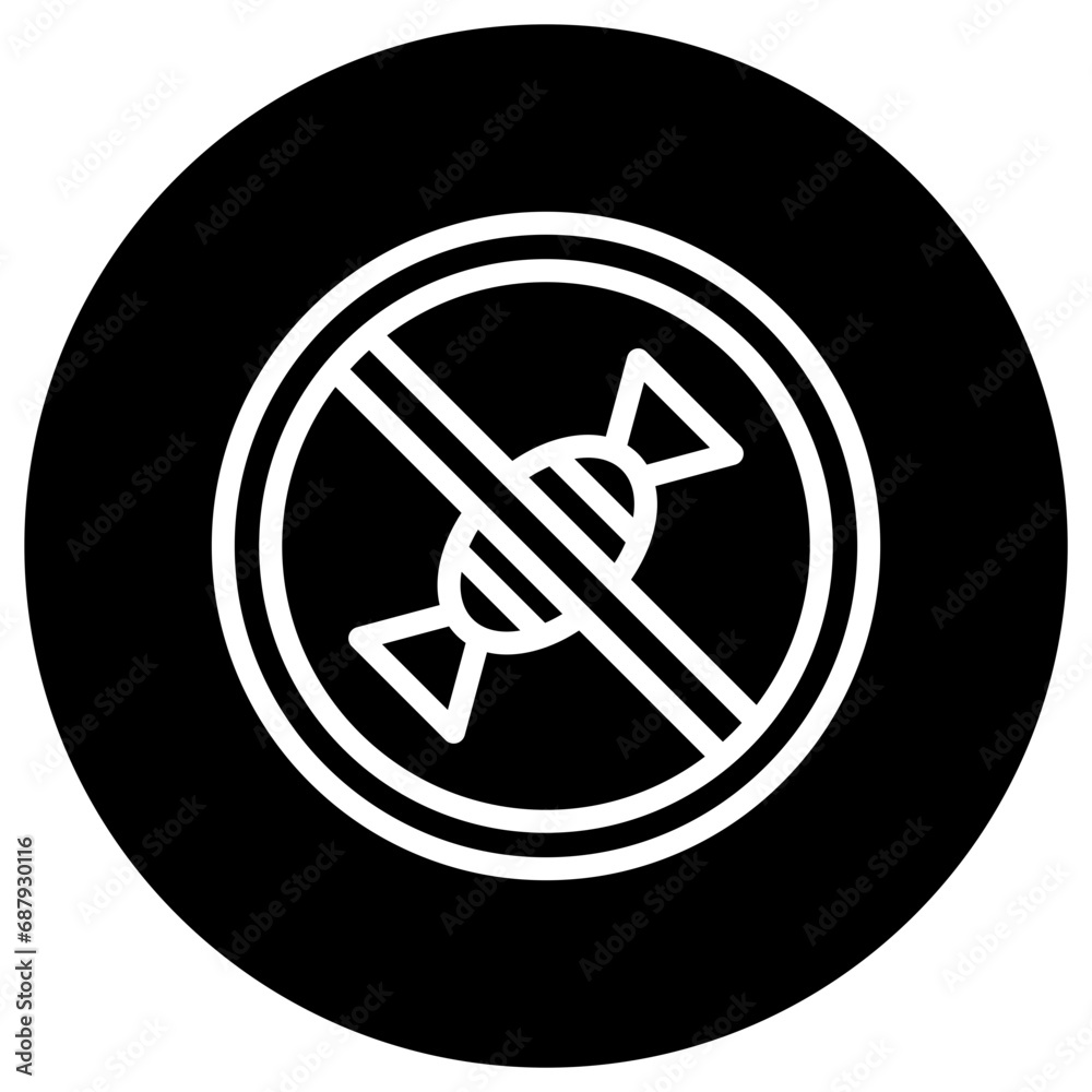 No Sugar Vector Icon Design Illustration