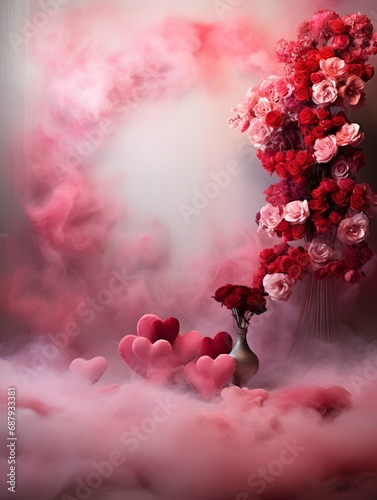 Valentines day digital backdrop, couple in love, heart