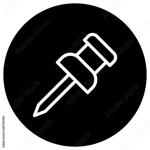 Push Pin Vector Icon Design Illustration