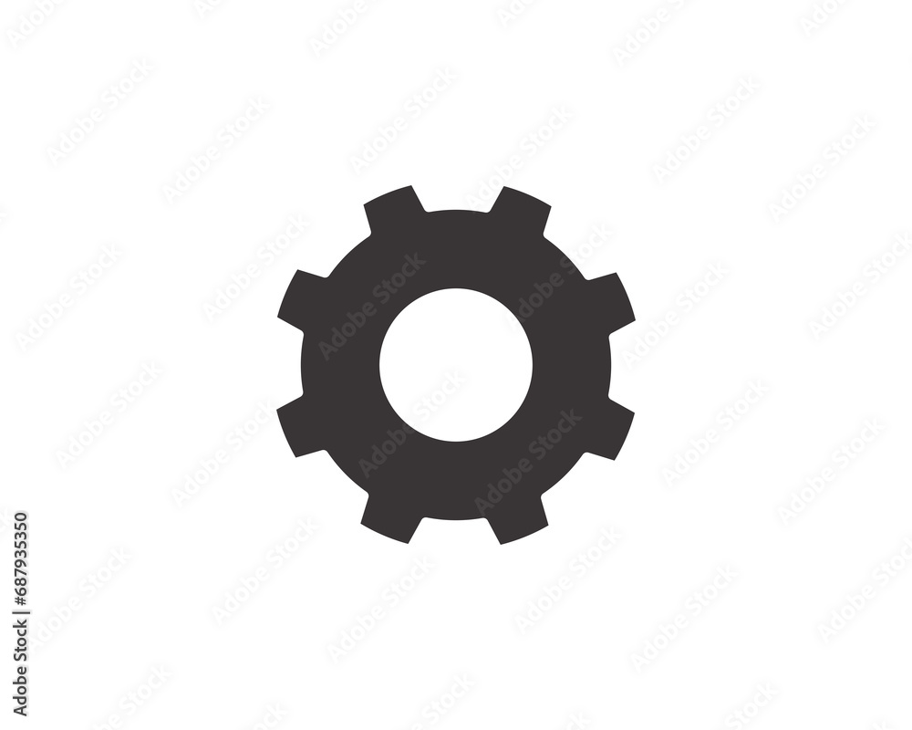 Settings gear machine icon vector symbol design isolated illustration