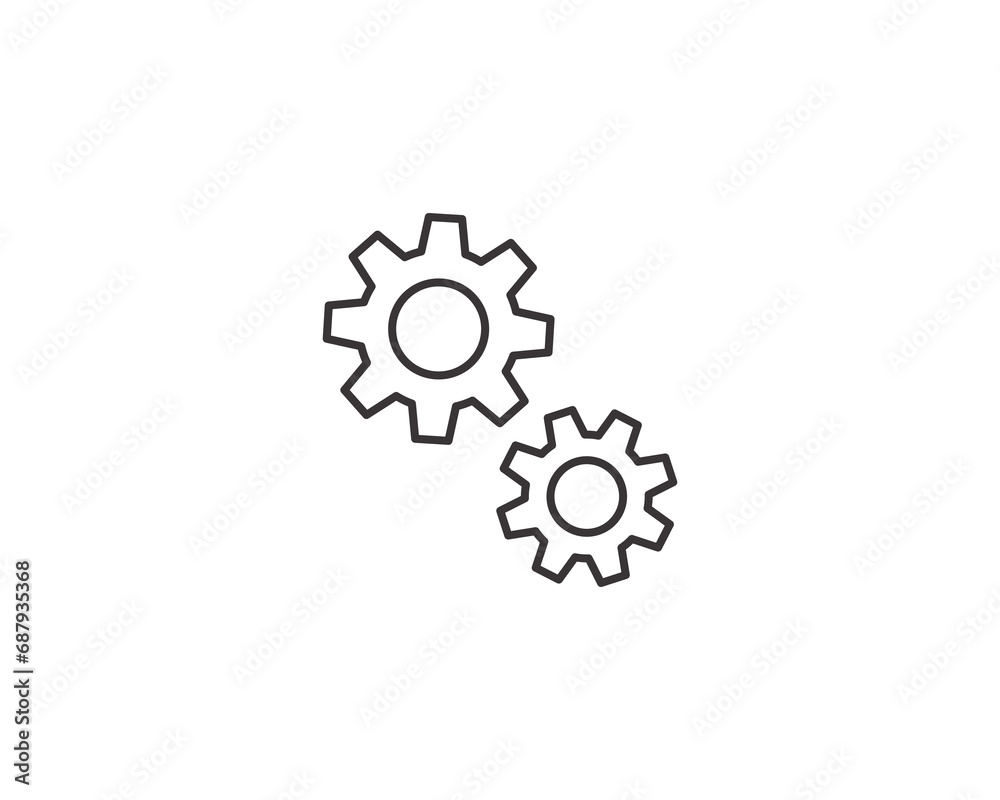 Settings gear machine icon vector symbol design isolated illustration Settings gear machine icon vector symbol design isolated illustration