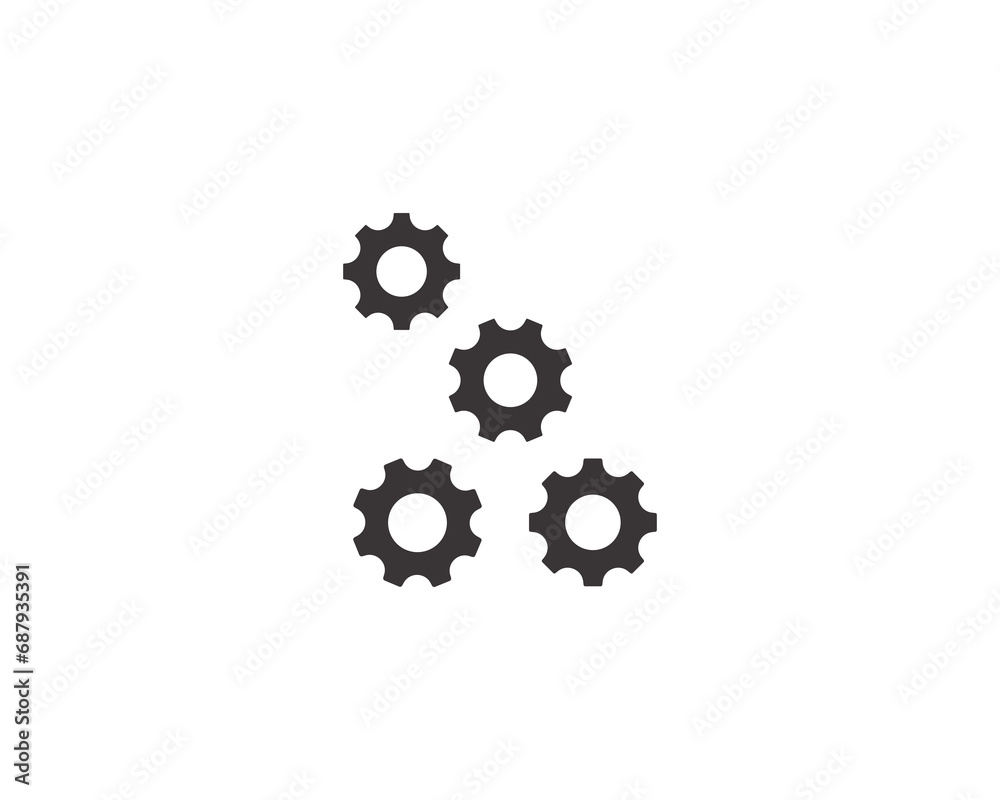 Settings gear machine icon vector symbol design isolated illustration Settings gear machine icon vector symbol design isolated illustration