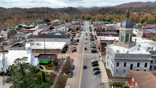 aerial orbit murphy nc in fall photo