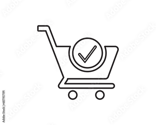 Shopping trolly marketing icon vector symbo design 