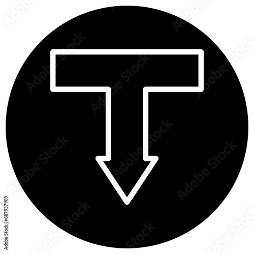 T junction Vector Icon Design Illustration