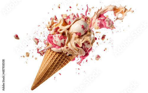 Delicious ice cream explosion, cut out