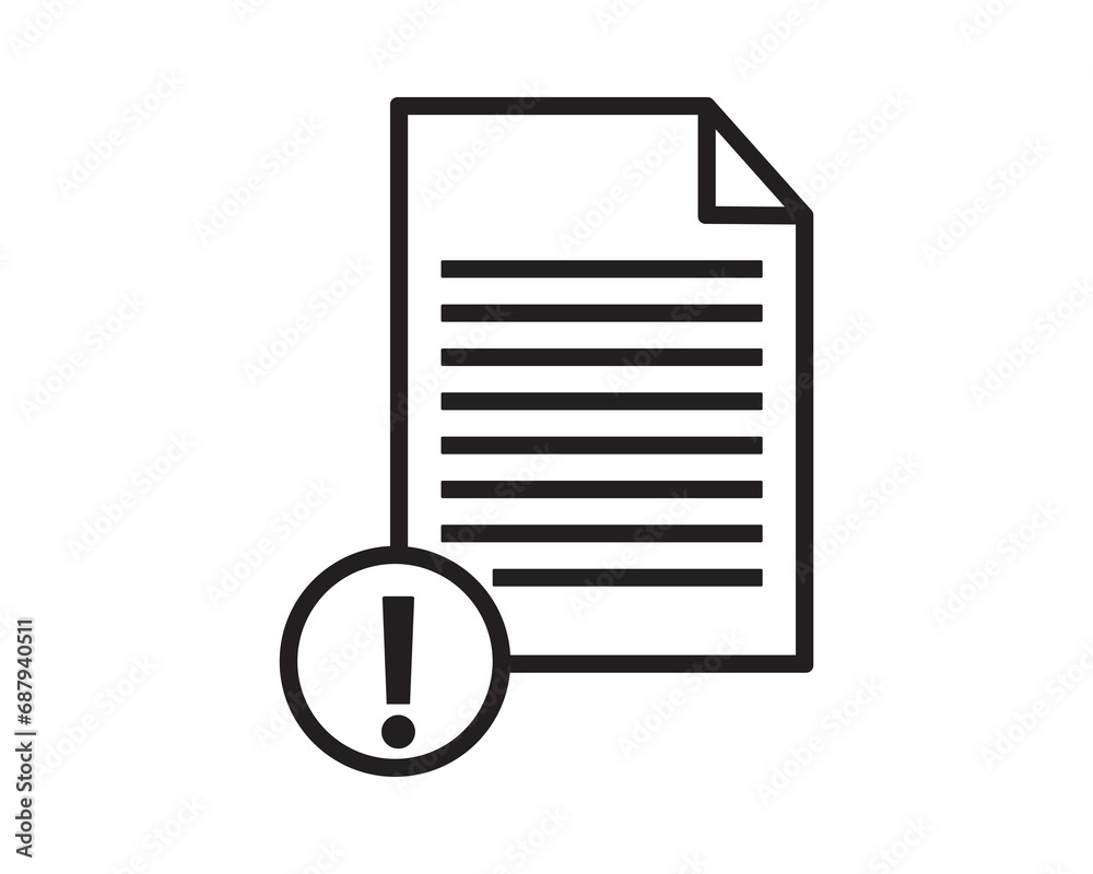 Document warning information file icon vector symbol design illustration Document warning information file icon vector symbol design illustration