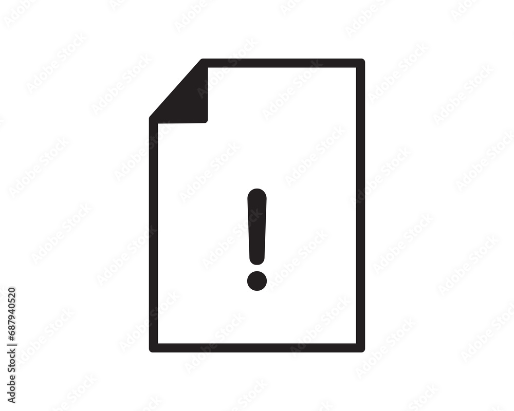 Document warning information file icon vector symbol design illustration Document warning information file icon vector symbol design illustration