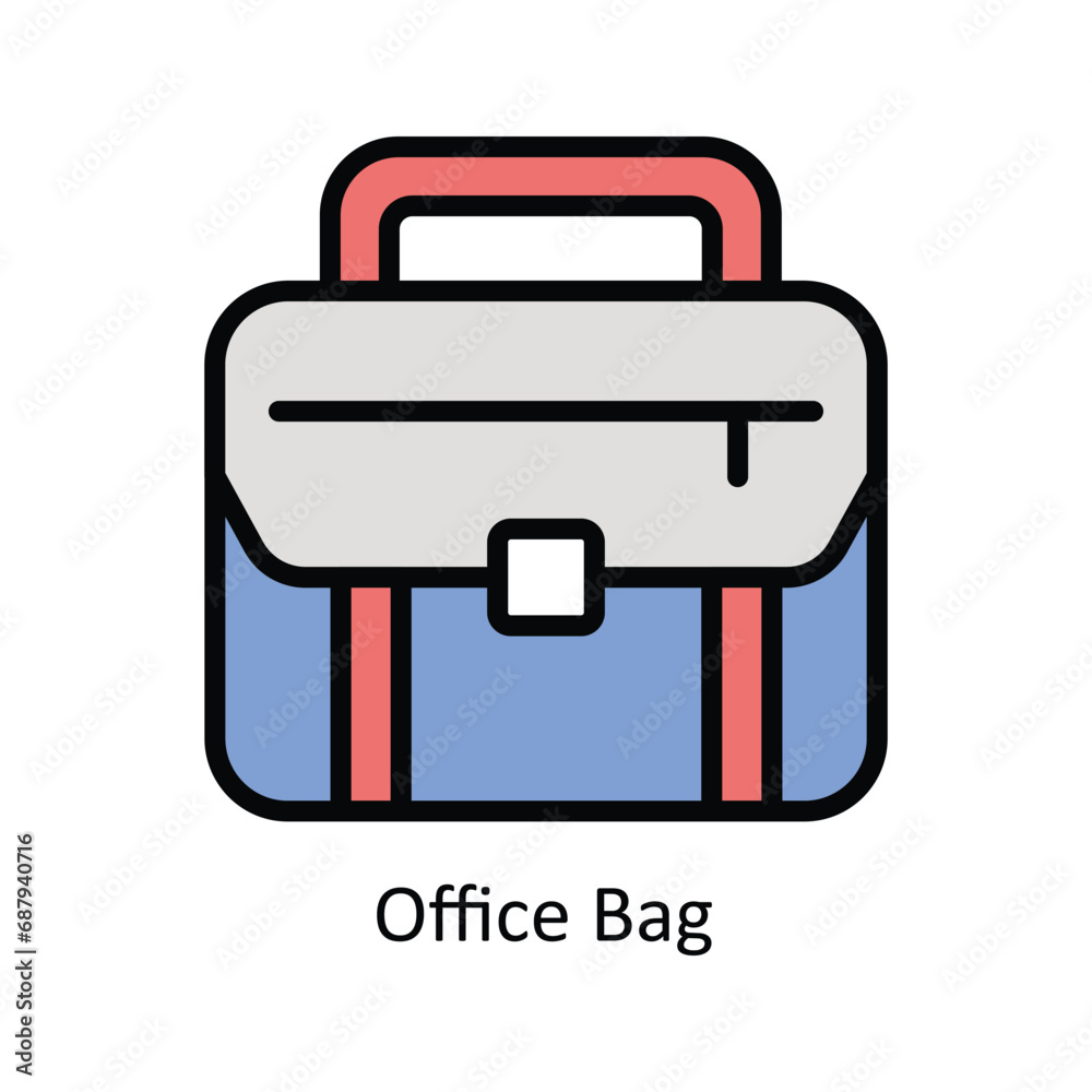 Office Bag vector filled outline design  illustration. Business And Management Symbol on White background EPS 10 File
