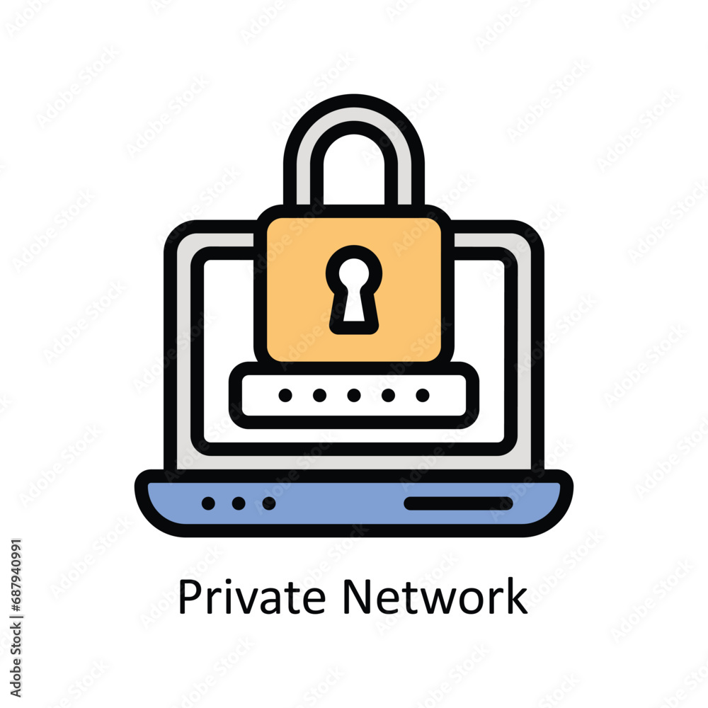 Private Network vector filled outline design illustration. Business And Management Symbol on White background EPS 10 File Private Network vector filled outline design illustration. Business And Management Symbol on White background EPS 10 File