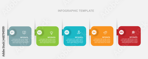 Design template infographic vector element with 5 step process  photo
