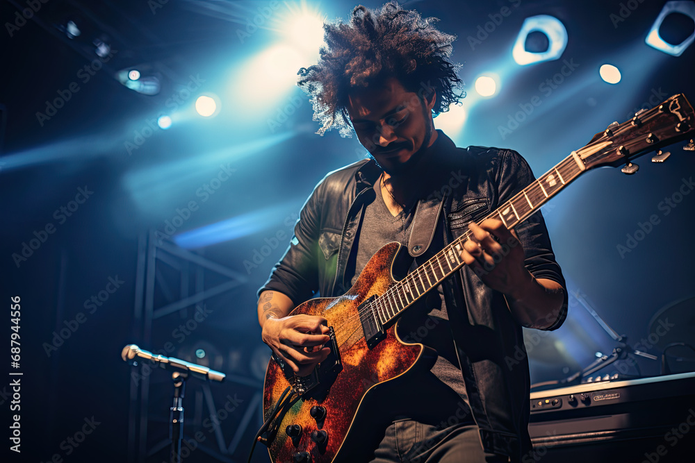 Obraz premium Talented Musician Performing Live on Stage