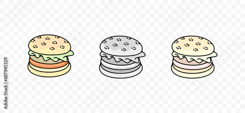Burger, hamburger, fast food, food, meal, eat and eating, graphic design. Sandwich, eatery, cookery, catering and canteen, vector design and illustration