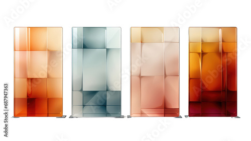 Set of Room Divider Screens Isolated on Transparent or White Background, PNG photo