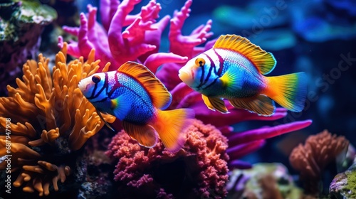 Vibrant exotic fishes in the sea. Underwater life.  © DreamPointArt