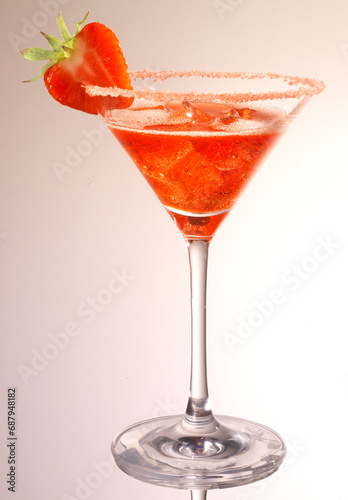 Erdbeerdaiquiri, Daiquiri, Cocktail, martiniglas, Erdbeer, Drink,