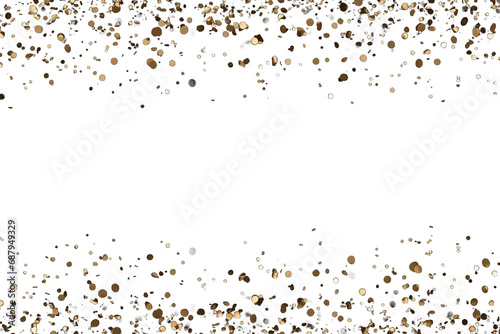 Opulent Gold Glitter: A Shimmering Celebration Frame for a Stylish Backdrop, transparent background