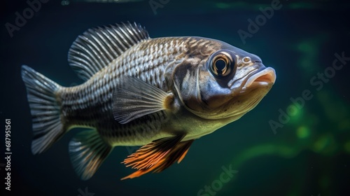 Close-up, fish in an aquarium © cherezoff