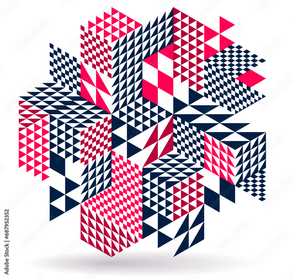 Isometric 3D cubes vector abstract geometric background, abstraction art polygonal graphic design wallpaper, cubic shapes and forms composition lowpoly style. Isometric 3D cubes vector abstract geometric background, abstraction art polygonal graphic design wallpaper, cubic shapes and forms composition lowpoly style.