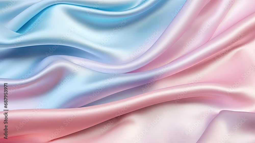 pink, peach, white, blue, turquoise, or purple silk satin with elegant folds in the fabric, a light, luxurious background, presented in a table-top view, flat lay style.