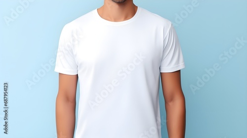man in white shirt for mock up needs. Mock up template for design print.