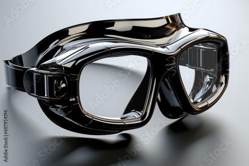 sleek swimming goggles, on an isolated white background, Generative AI
