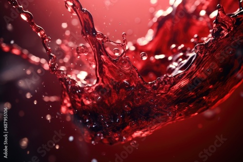 A vibrant red liquid splash on a red background. Perfect for adding a pop of color and energy to any design or project