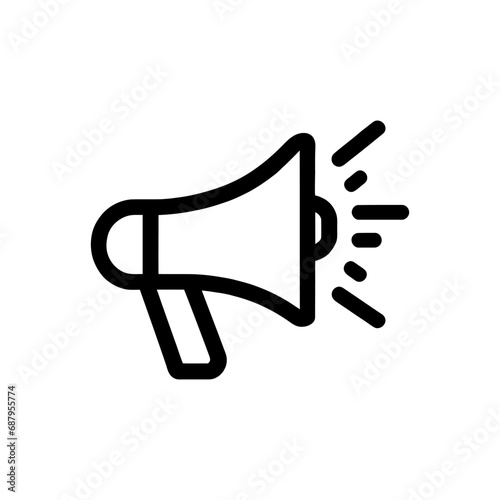 bullhorn flat icon linear isolated. Vector illustration