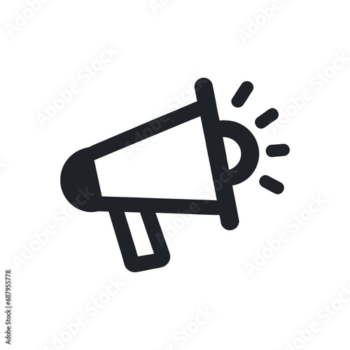 bullhorn flat icon linear isolated. Vector illustration