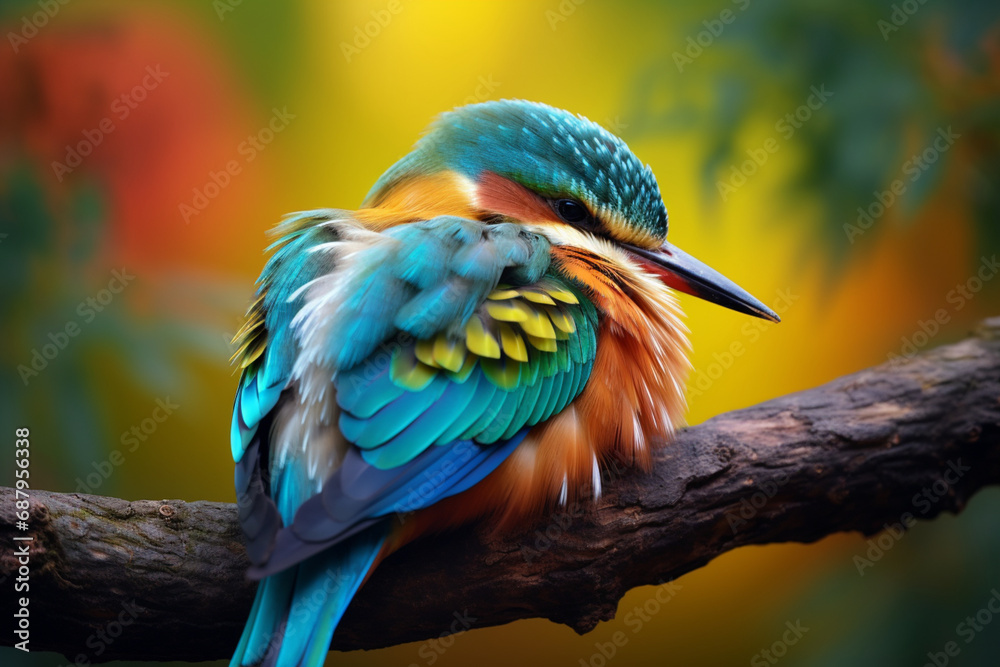 Fototapeta premium Amazing looking beautiful bird photo bird is sleeping
