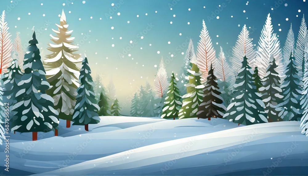 winter forest landscape background generative ai