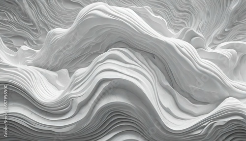 abstract white wavy sculpted horizontal background wave of 3d white liquid flow of marble liquid flow texture fluid art abtract themed photorealistic illustrations in jpg generative ai photo