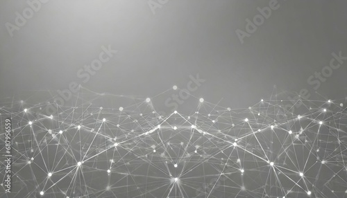 abstract plexus on gray background connection glowing lines and dots illustration for design advertising technology medical chemical science business technology concept 3d rendering photo