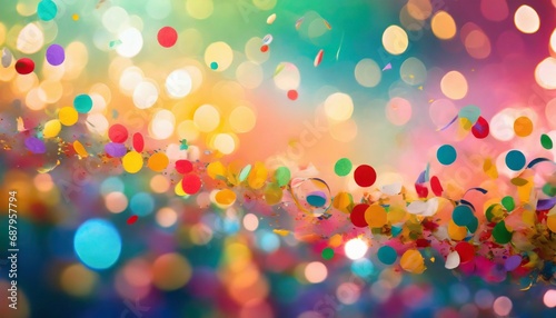 celebration and colorful confetti party blur abstract background