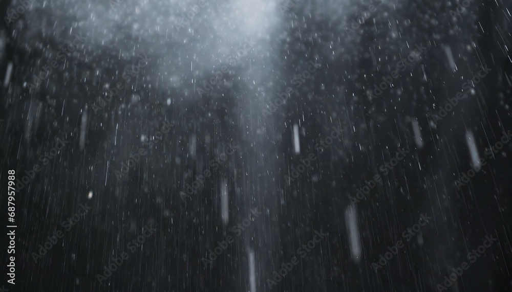 falling raindrops footage animation in slow motion on dark black ...