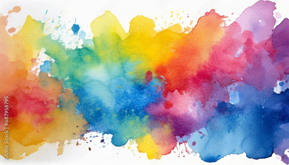 colorful watercolor stain on a white background ai