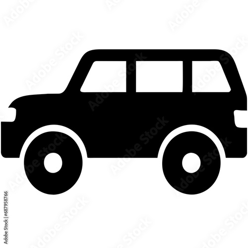 Black simple icon crossover car