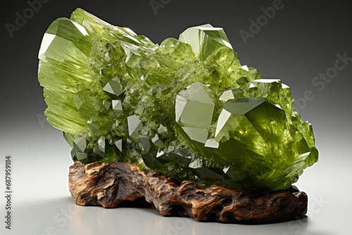 rare moldavite tektite, on an isolated white background, Generative AI photo