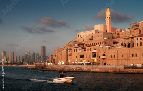 Jaffa, Tel Aviv, St. Peter's Church at evening