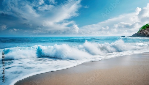 wave on the beach as a background beautiful natural background at the summer time © Nichole